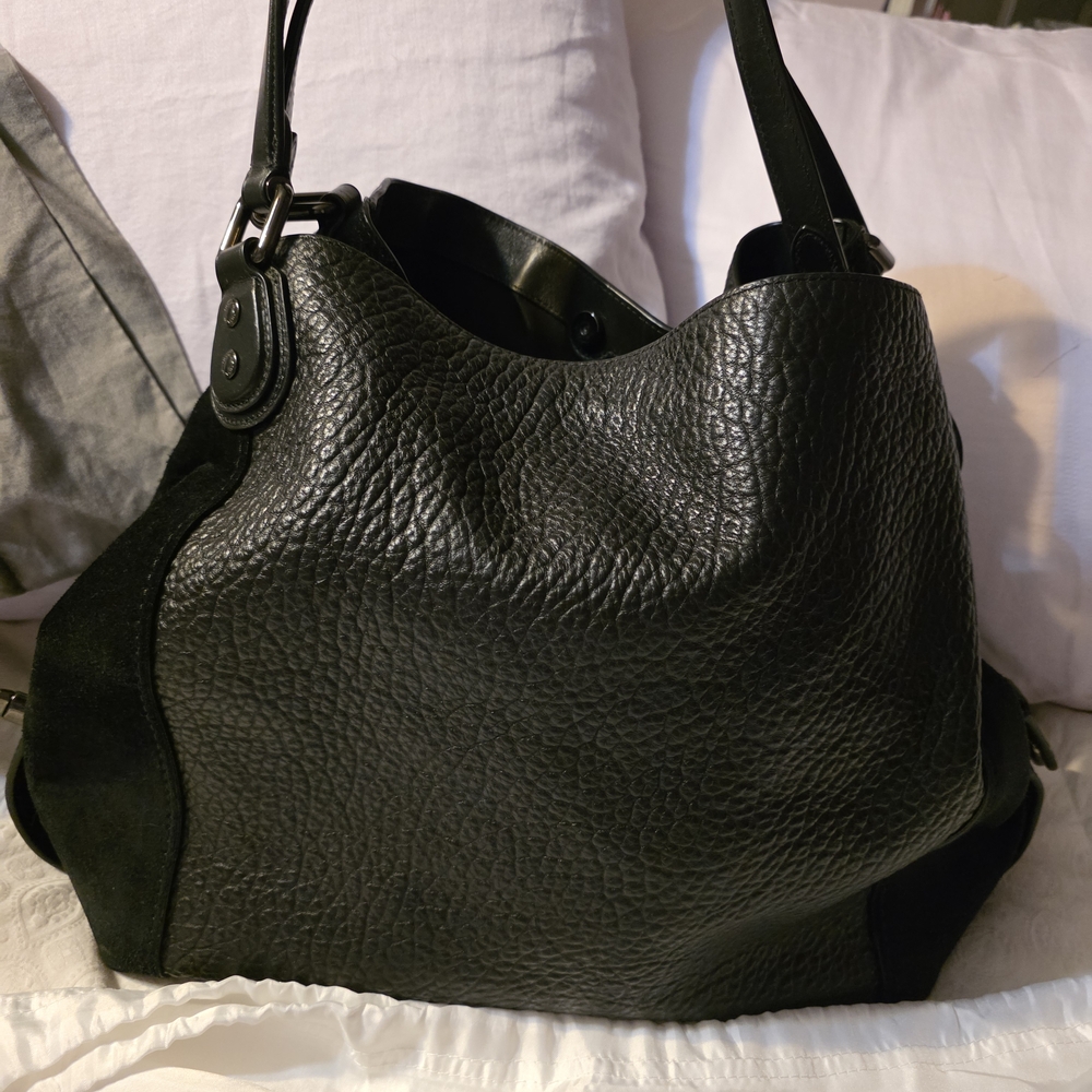 Elegant Black Leather Tote Bag